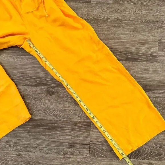 J. Crew Wide Leg Linen Drawstring Pants